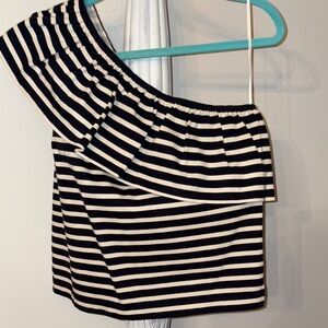 J Crew one shoulder stripe top blouse size X small XS
Like new